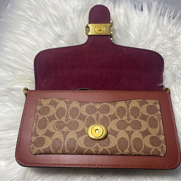 Coach Brown and Tan Leather Clutch